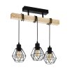 Plafonnier EGLO TOWNSHEND Brun, Bois clair, Noir, 3 lumières Plafonnier EGLO TOWNSHEND Brun, Bois clair, Noir, 3 lumières