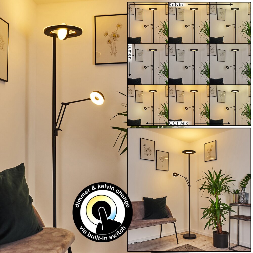 Lampadaire Rabeja LED Noir, 2 lumières main product photo
