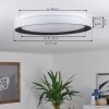 Plafonnier Gladstone LED Noir, Blanc, 1 lumière, Télécommandes