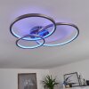 Plafonnier Moemoto LED Nickel mat, 1 lumière, Télécommandes