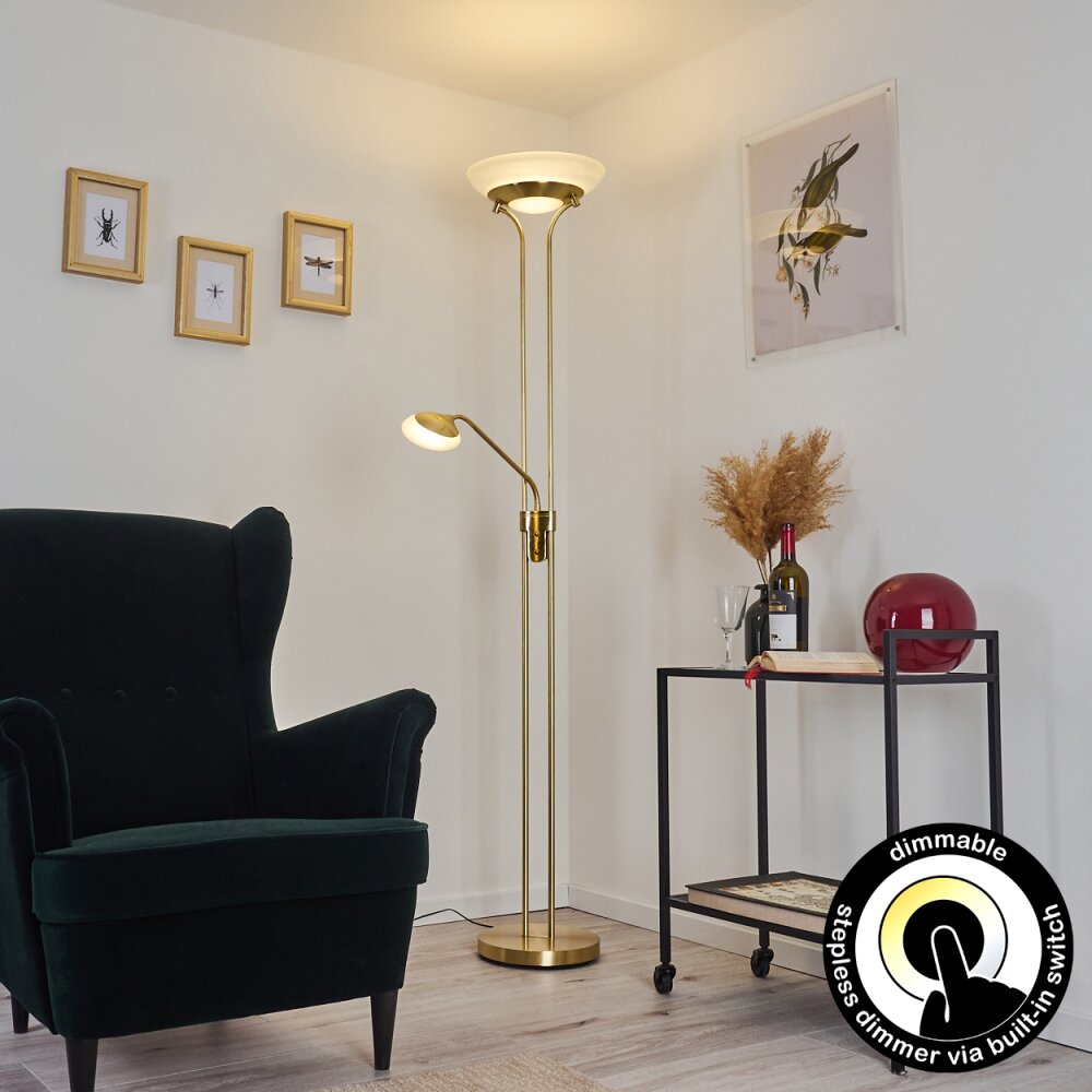 Lampadaire Mairoa LED Laiton, 2 lumières main product photo