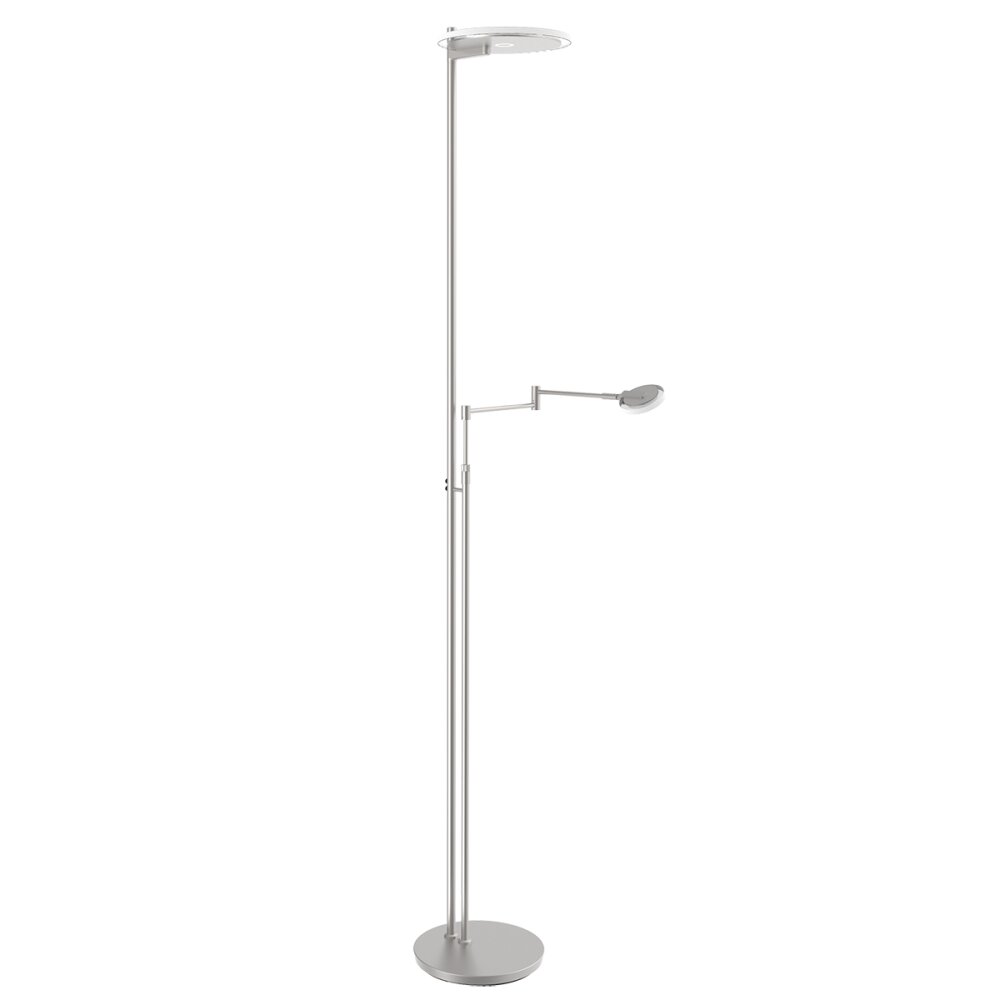 Lampadaire Steinhauer Turound LED Acier inoxydable, 2 lumières main product photo