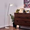 Lampadaire Corralcay Chrome, Blanc, 1 lumière