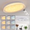 Plafonnier Feletto LED Blanc, 1 lumière, Télécommandes