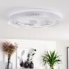 Plafonnier Feletto LED Blanc, 1 lumière, Télécommandes