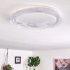Plafonnier Fondaco LED Blanc, 1 lumière, Télécommandes, Changeur de couleurs