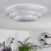 Plafonnier Roseto LED Transparent, Blanc, 1 lumière, Télécommandes