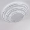 Plafonnier Roseto LED Transparent, Blanc, 1 lumière, Télécommandes