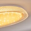 Plafonnier Feletto LED Transparent, Blanc, 1 lumière, Télécommandes