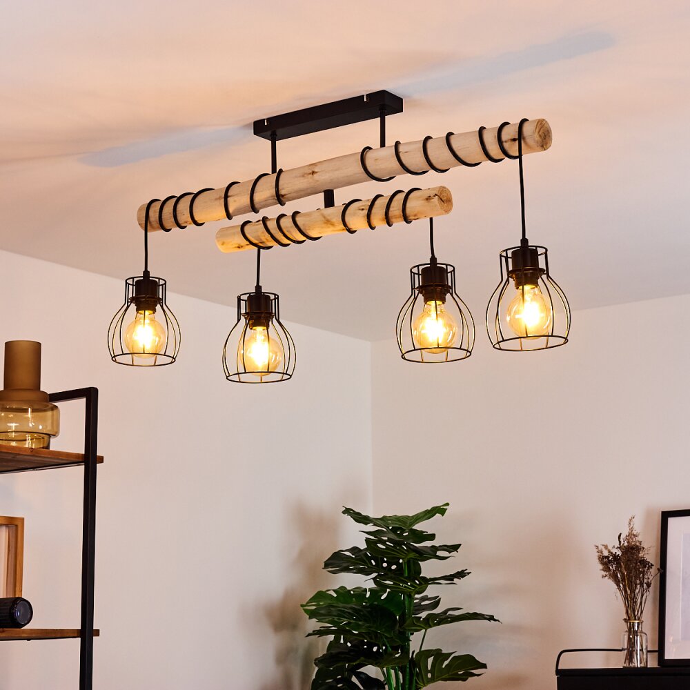 Plafonnier Gondo Bois foncé, Noir, 4 lumières main product photo