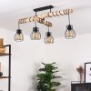 Plafonnier Gondo Bois foncé, Noir, 4 lumières
