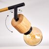 Plafonnier Sezze Bois clair, Noir, 6 lumières