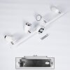 Plafonnier Idlewild LED Chrome, Blanc, 4 lumières