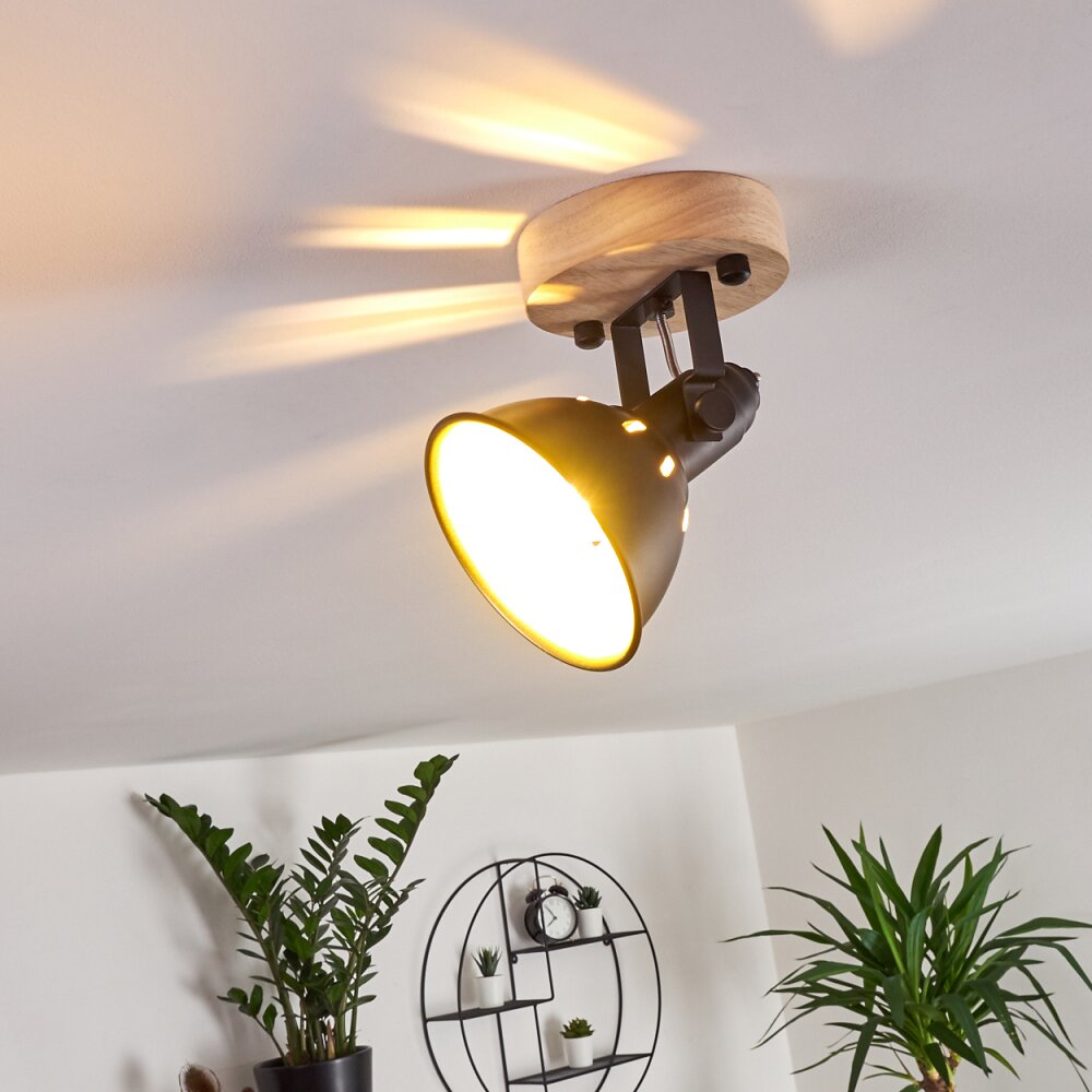 Plafonnier Tina Bois foncé, Noir, 1 lumière main product photo