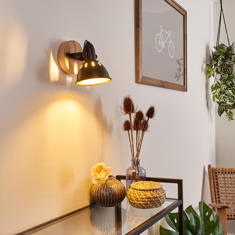 Applique murale Tina Bois foncé, Noir, 1 lumière main product photo
