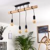Plafonnier Yaak Bois clair, Noir, 4 lumières