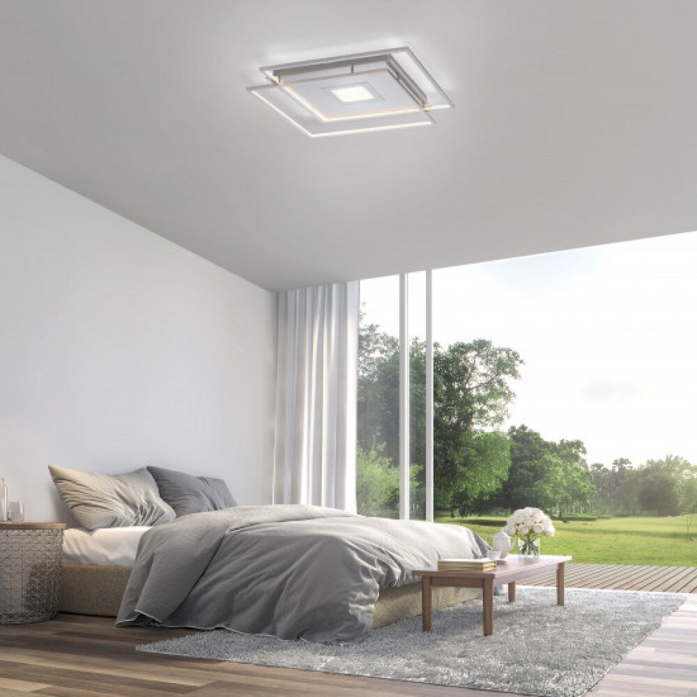 Plafonnier Paul Neuhaus Q-AMIRA LED Nickel mat, 1 lumière, Télécommandes main product photo