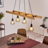 Suspension Yaak Bois foncé, Noir, 4 lumières