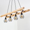 Suspension Yaak Bois foncé, Noir, 4 lumières