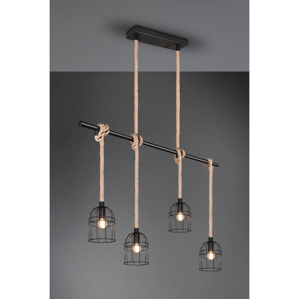Suspension Reality Wodan Brun, Noir, 4 lumières main product photo