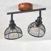 Plafonnier Omba Bois foncé, Noir, 2 lumières
