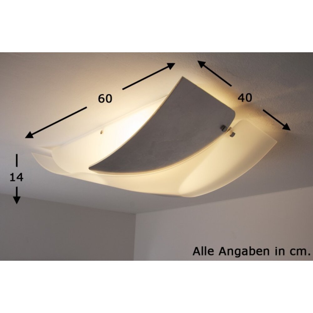Plafonnier Sil Lux Baltimora Acier inoxydable, Blanc, 2 lumières main product photo