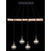 Suspension Globo AUSTON Bois clair, Noir, 4 lumières
