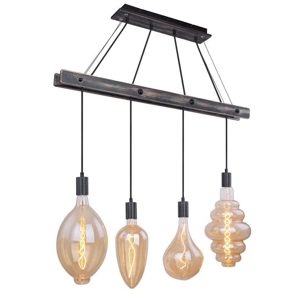 Suspension Globo CANESO Noir, 4 lumières main product photo
