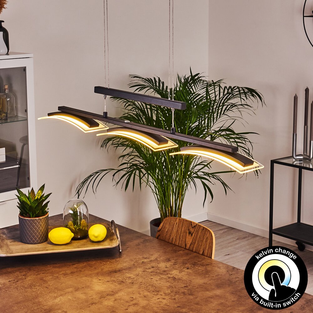 Suspension Bolonda LED Noir, 3 lumières main product photo