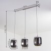 Suspension Verasara Chrome, 3 lumières Suspension Verasara Chrome, 3 lumières