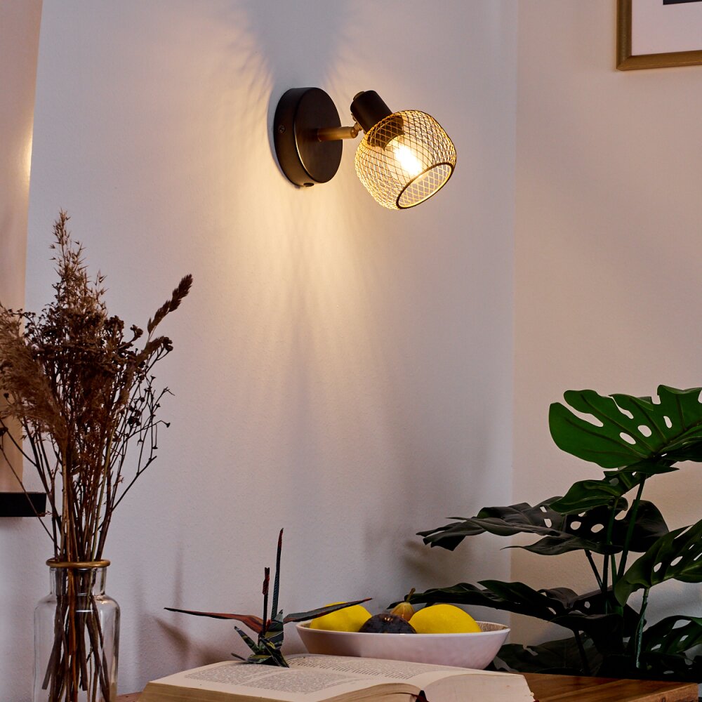 Applique murale Pipisu Or, Laiton, Noir, 1 lumière main product photo