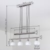 Suspension Warga LED Nickel mat, 4 lumières