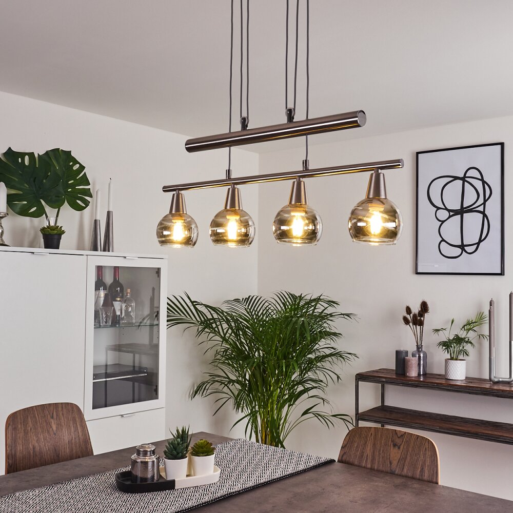 Suspension Warga LED Nickel mat, 4 lumières main product photo