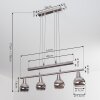 Suspension Warga LED Nickel mat, 4 lumières