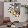 Suspension Warga LED Nickel mat, 4 lumières