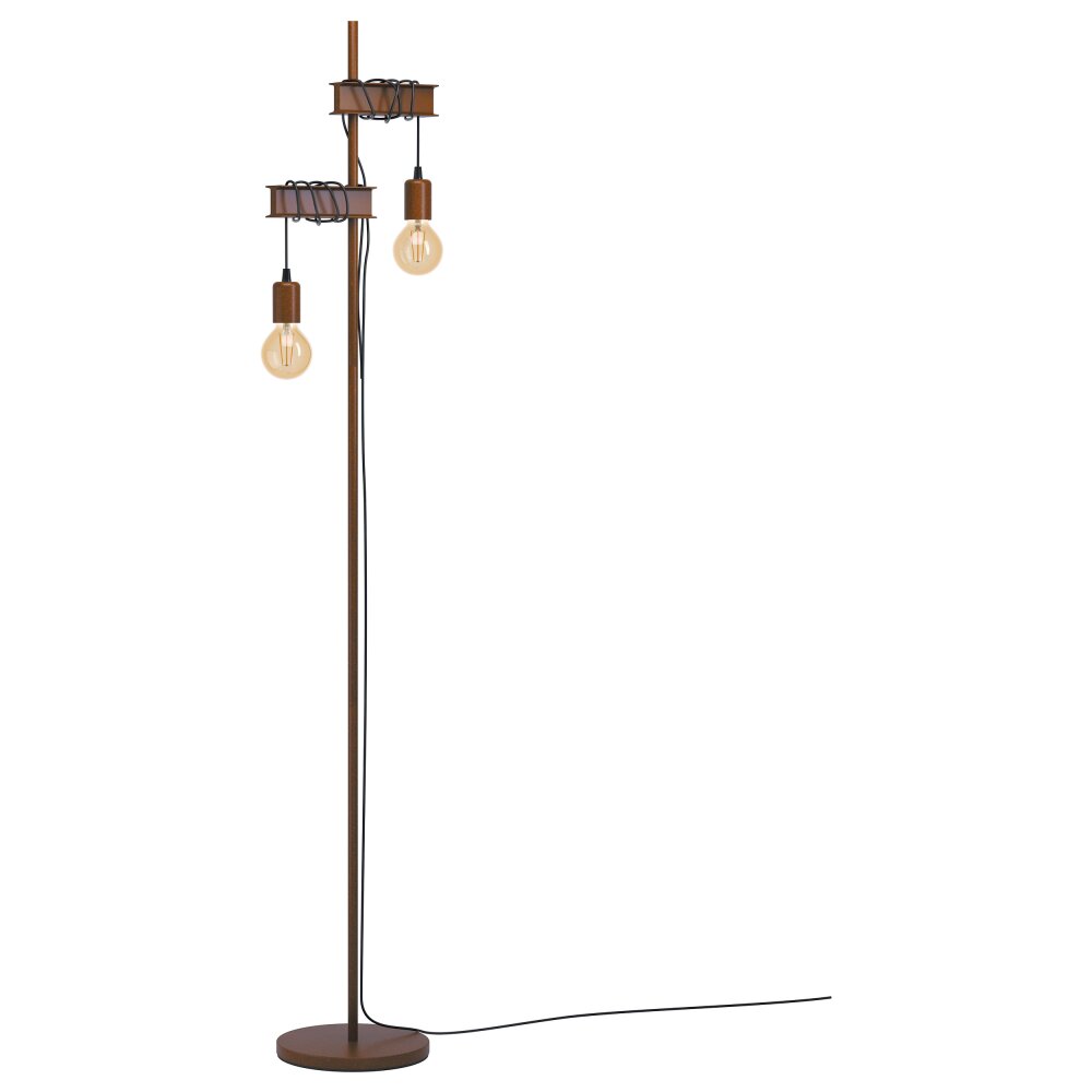 Lampadaire Eglo TOWNSHEND Ancien, Brun, Noir, 2 lumières main product photo
