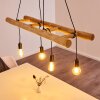 Suspension Palmetto Bois clair, Noir, 4 lumières