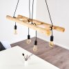 Suspension Palmetto Bois clair, Noir, 4 lumières