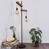 Lampadaire Aarhus Bois foncé, Noir, 2 lumières