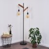 Lampadaire Aarhus Bois foncé, Noir, 2 lumières