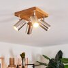 Plafonnier Zuoz Bois clair, 4 lumières