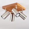 Plafonnier Zuoz Bois clair, 4 lumières