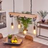 Suspension Hautahi Bois clair, Noir, 4 lumières