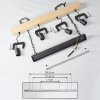 Suspension Hautahi Bois clair, Noir, 4 lumières