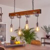 Suspension Hautahi Bois foncé, Noir, 4 lumières