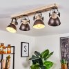 Plafonnier Orny Brun, Bois clair, 4 lumières