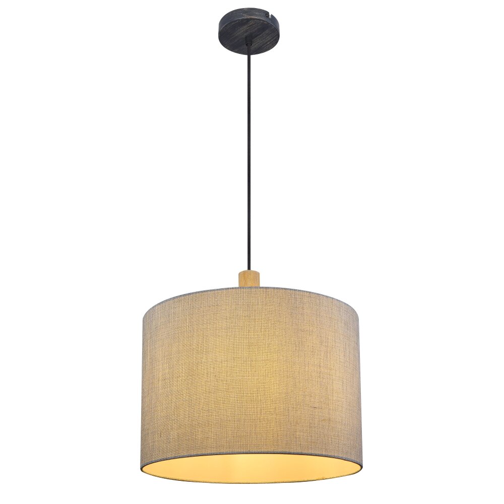 Suspension Globo ROGER Bois clair, Noir, 1 lumière main product photo