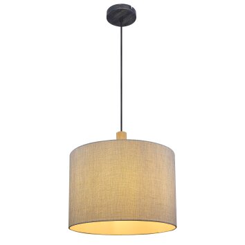 Suspension Globo ROGER Bois clair, Noir, 1 lumière