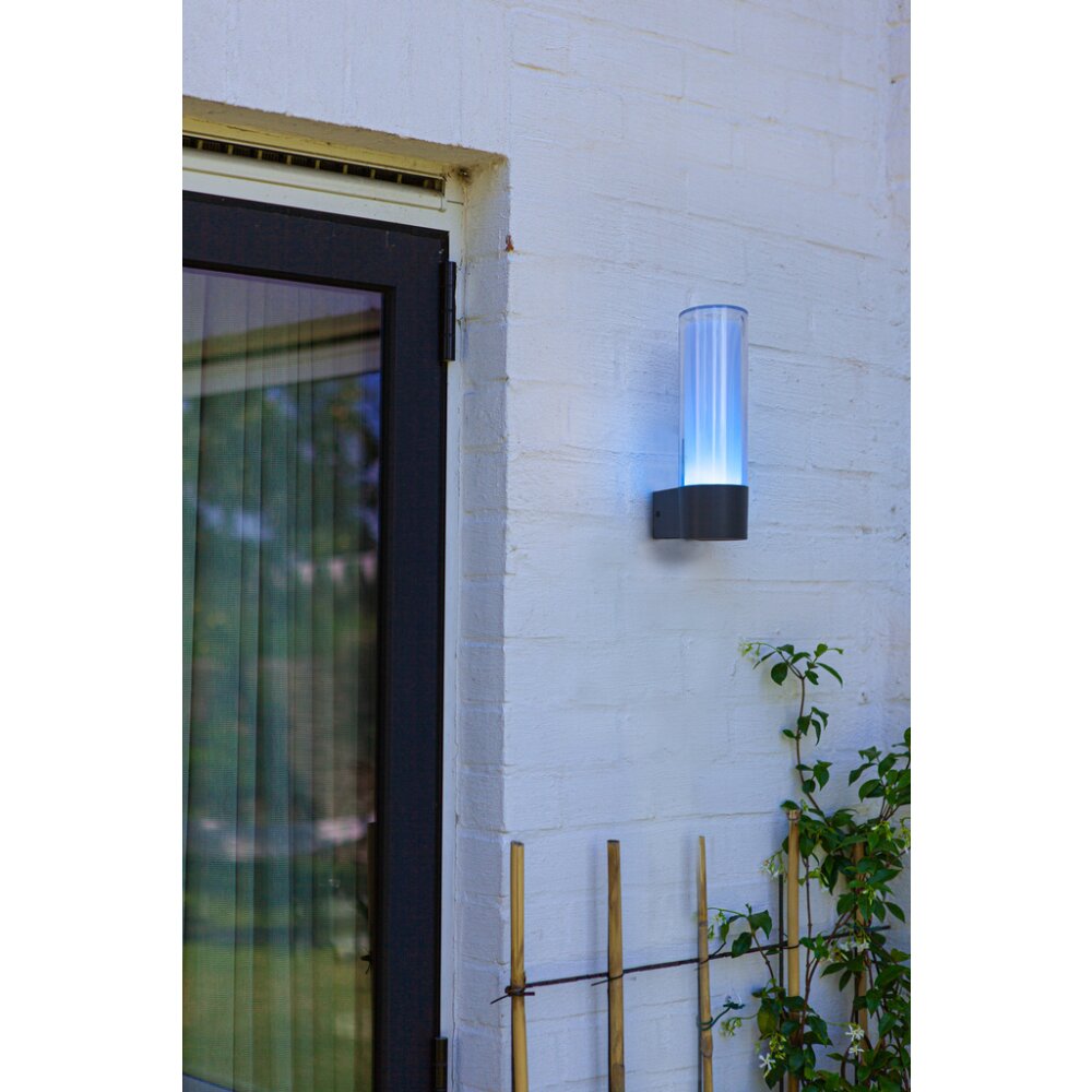 Applique murale d'extérieur Lutec DROPA LED Anthracite, 1 lumière, Changeur de couleurs main product photo