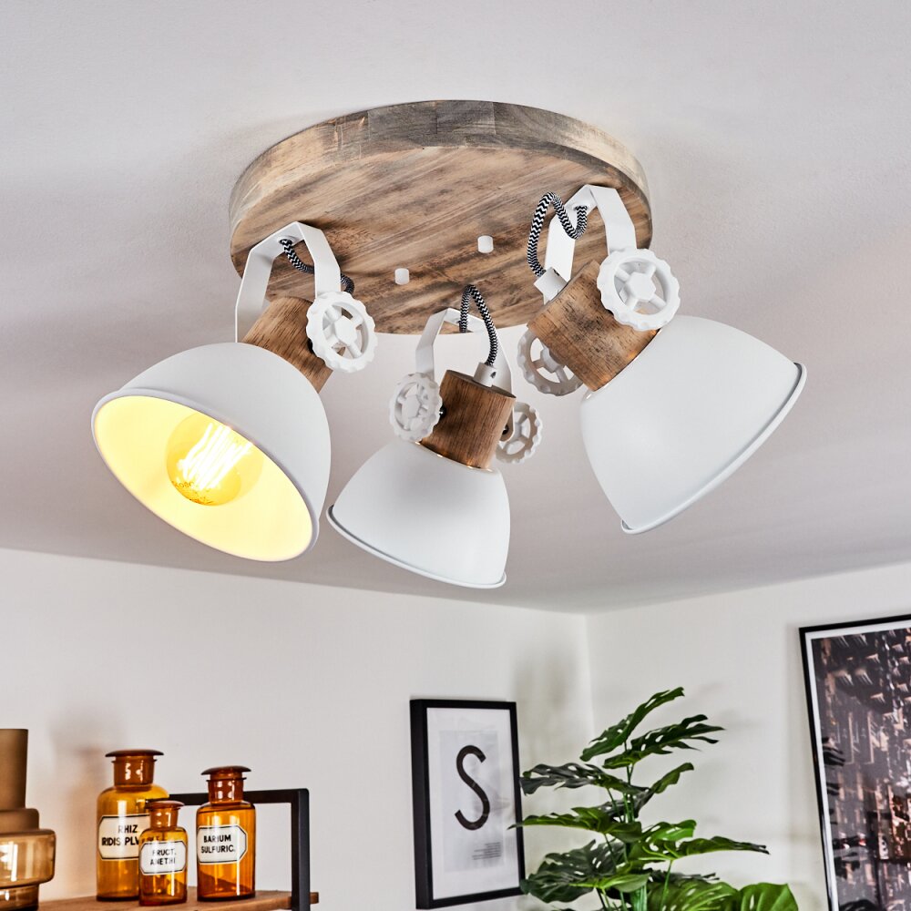 Plafonnier Orny Bois clair, Blanc, 3 lumières main product photo